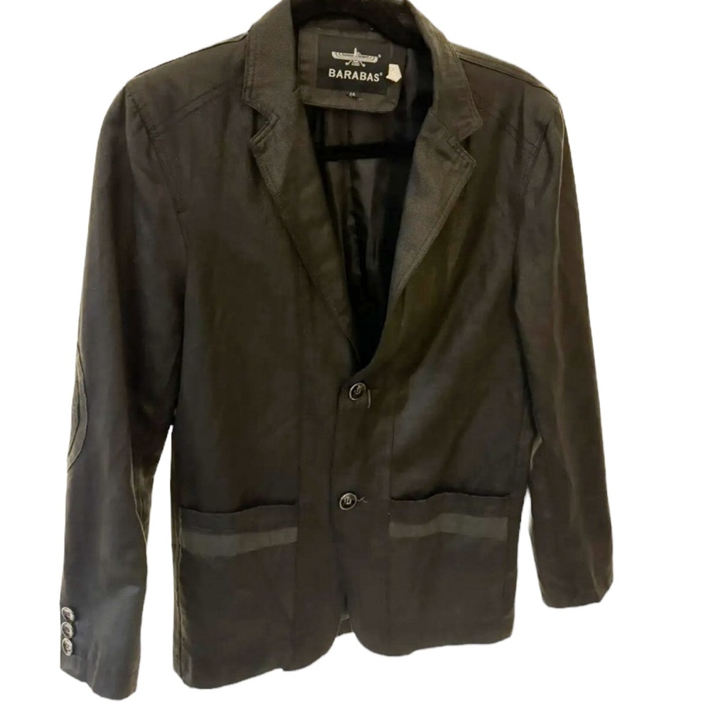 Barabas Mens Blazer Sz‎ 48 Black 2 Button